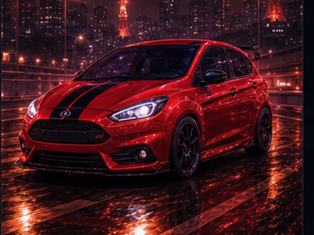 Stylized hot hatch visual representing Honda Civic Si in the Forza Horizon car list; original FH6Hub template, not an official game screenshot.