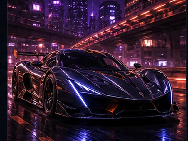 Stylized hypercar visual representing Aston Martin Valkyrie in the Forza Horizon car list; original FH6Hub template, not an official game screenshot.