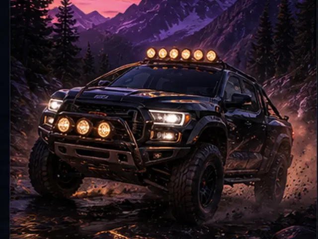 Stylized offroad truck visual representing Alumicraft #122 Class 1 Buggy in the Forza Horizon car list; original FH6Hub template, not an official game screenshot.