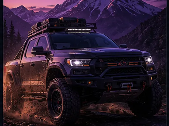 Stylized offroad truck visual representing DeBerti Chevrolet Silverado 1500 Drift Truck in the Forza Horizon car list; original FH6Hub template, not an official game screenshot.