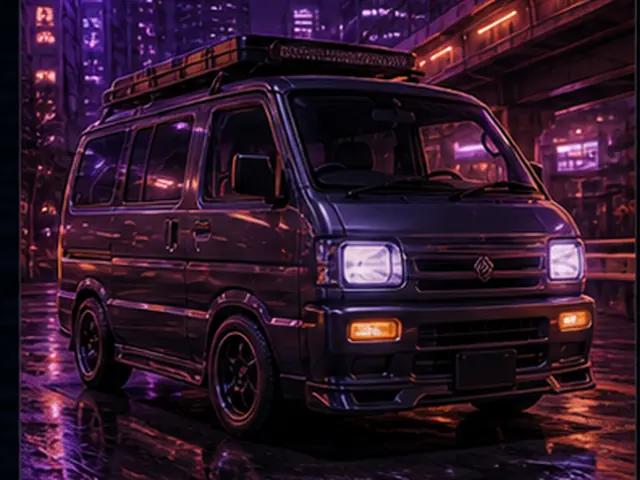 Stylized utility van visual representing Honda Acty in the Forza Horizon car list; original FH6Hub template, not an official game screenshot.